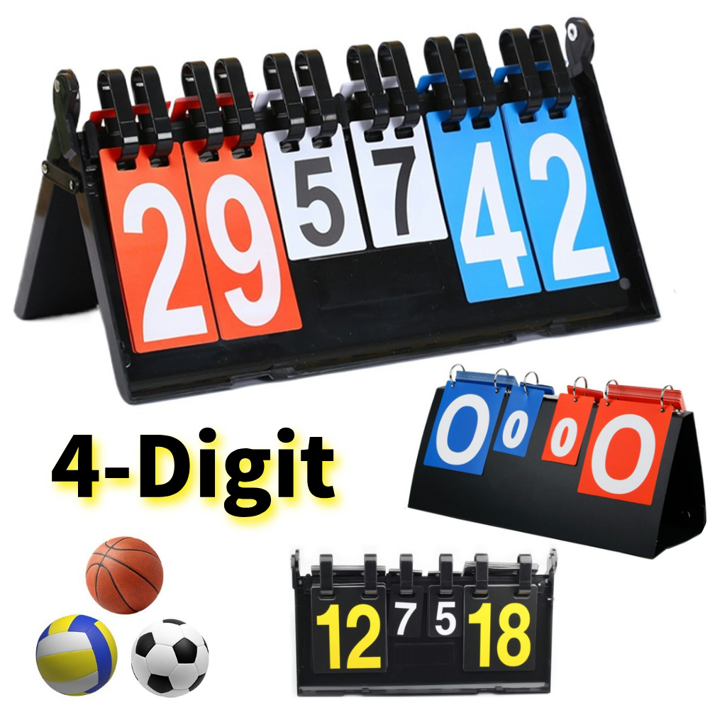 Badminton Score Counter - 4-Digit Sports Scoreboard Tabletop Scoreboard 6-Digit