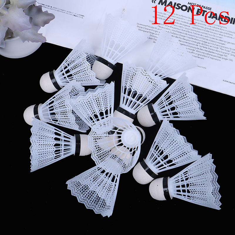 Badminton Event - 12Pcs Plastic Badminton Shuttlecock Lightweight For